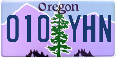 OR license plate 010YHN