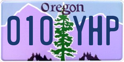 OR license plate 010YHP
