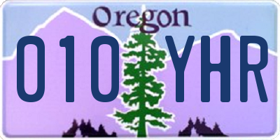 OR license plate 010YHR