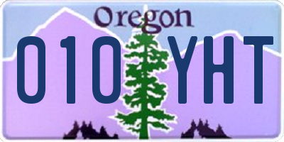 OR license plate 010YHT