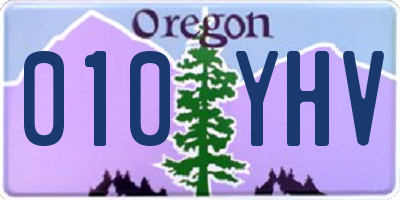OR license plate 010YHV