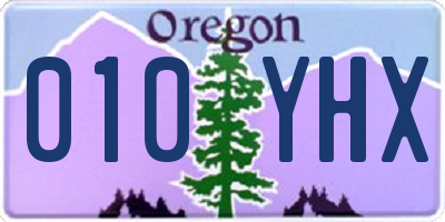 OR license plate 010YHX