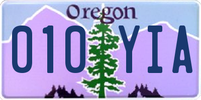 OR license plate 010YIA