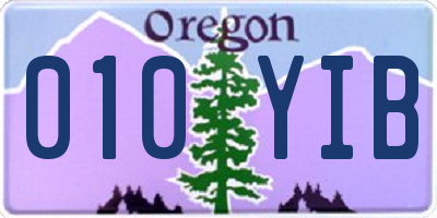 OR license plate 010YIB