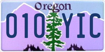 OR license plate 010YIC