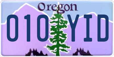 OR license plate 010YID