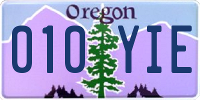 OR license plate 010YIE