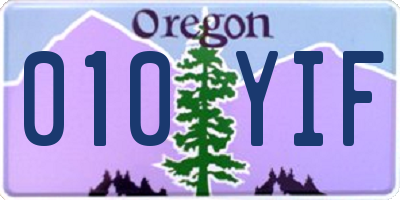OR license plate 010YIF