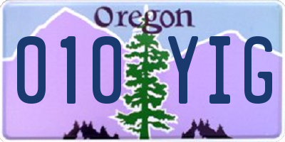 OR license plate 010YIG