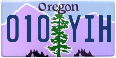 OR license plate 010YIH