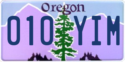OR license plate 010YIM