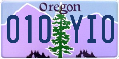 OR license plate 010YIO