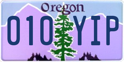 OR license plate 010YIP