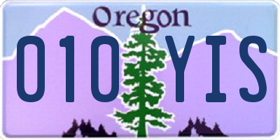 OR license plate 010YIS