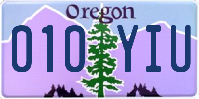 OR license plate 010YIU