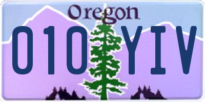 OR license plate 010YIV