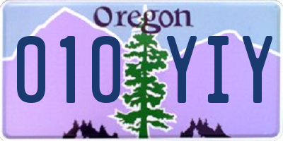 OR license plate 010YIY