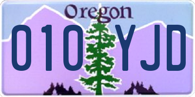 OR license plate 010YJD