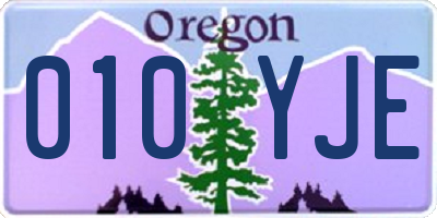 OR license plate 010YJE