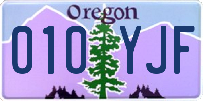 OR license plate 010YJF