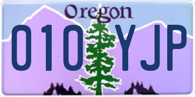 OR license plate 010YJP
