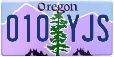OR license plate 010YJS
