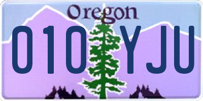 OR license plate 010YJU