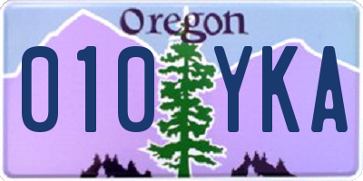 OR license plate 010YKA