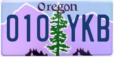 OR license plate 010YKB