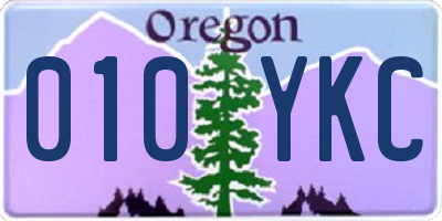 OR license plate 010YKC