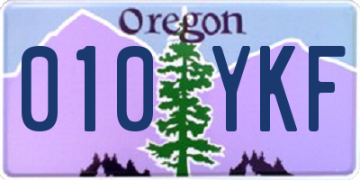 OR license plate 010YKF