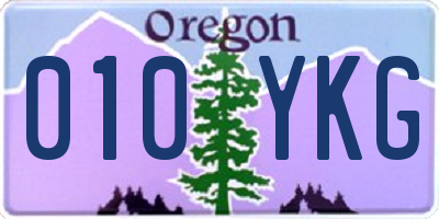 OR license plate 010YKG