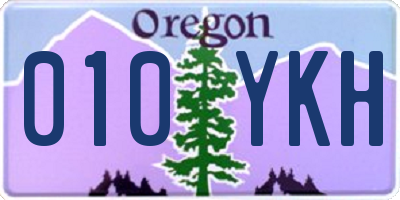 OR license plate 010YKH