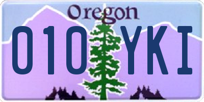 OR license plate 010YKI