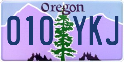 OR license plate 010YKJ