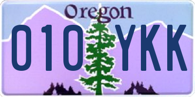 OR license plate 010YKK