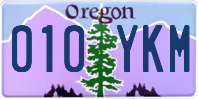 OR license plate 010YKM