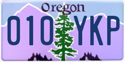 OR license plate 010YKP