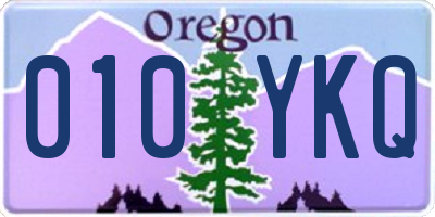 OR license plate 010YKQ