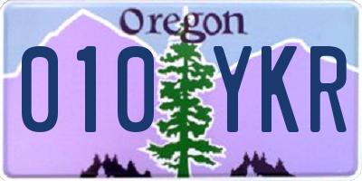 OR license plate 010YKR
