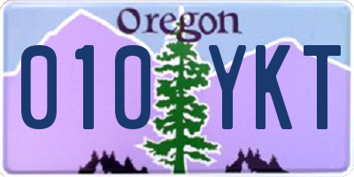 OR license plate 010YKT