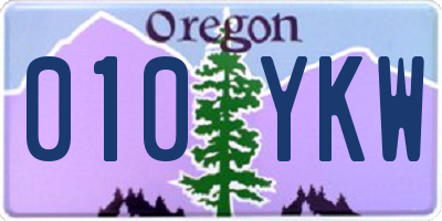 OR license plate 010YKW