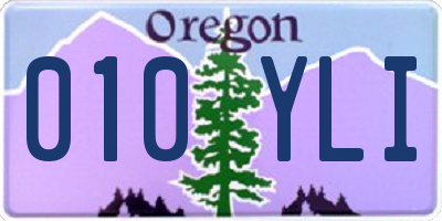 OR license plate 010YLI