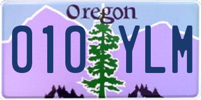 OR license plate 010YLM