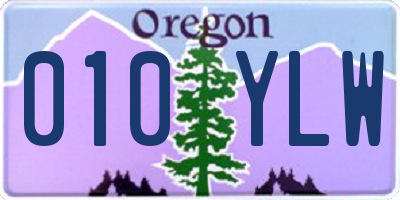 OR license plate 010YLW