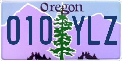 OR license plate 010YLZ