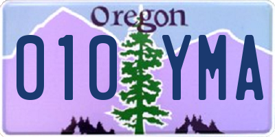 OR license plate 010YMA