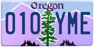 OR license plate 010YME