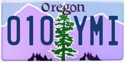 OR license plate 010YMI