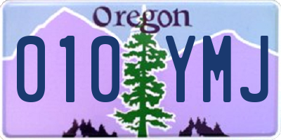 OR license plate 010YMJ